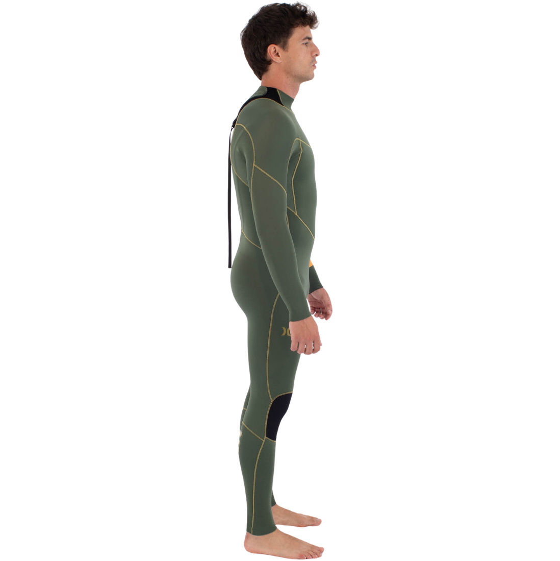 2026 Hurley Heren Advant 3/2mm Rug Ritssluiting Wetsuit MFS0000302 - Cargo